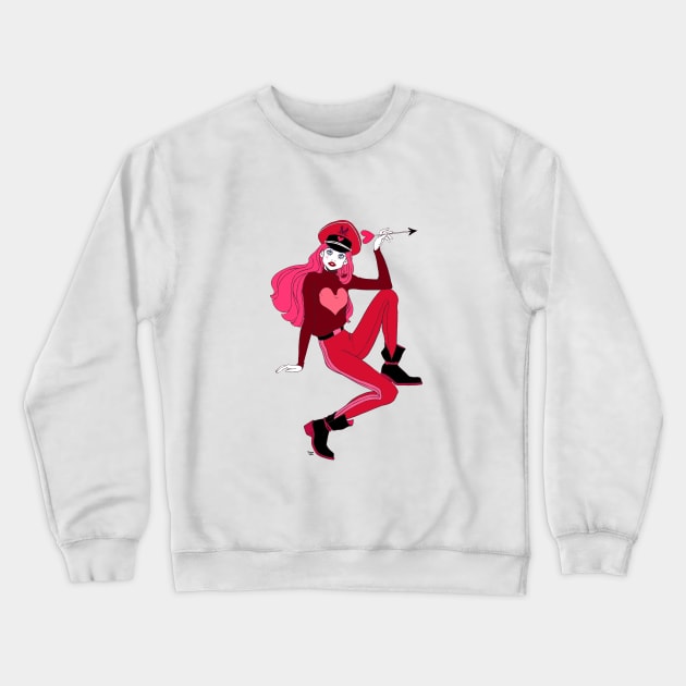 Vee Von Valentine cupid Crewneck Sweatshirt by DianaVolo